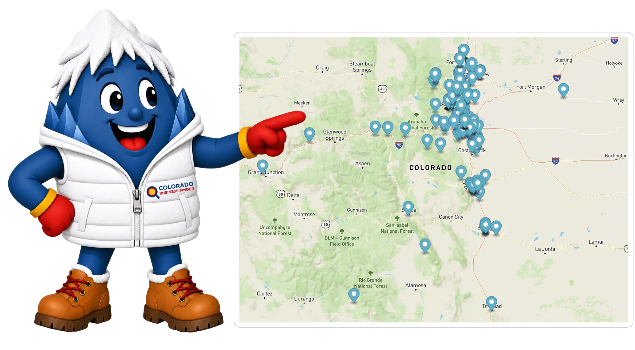 colorado businesses on a map